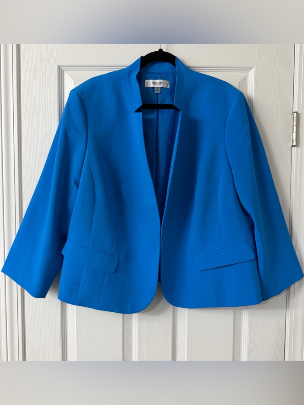 Jones Studio Women’s Light Blue Open-Front 3/4 Sleeve Blazer Jacket Size 2X